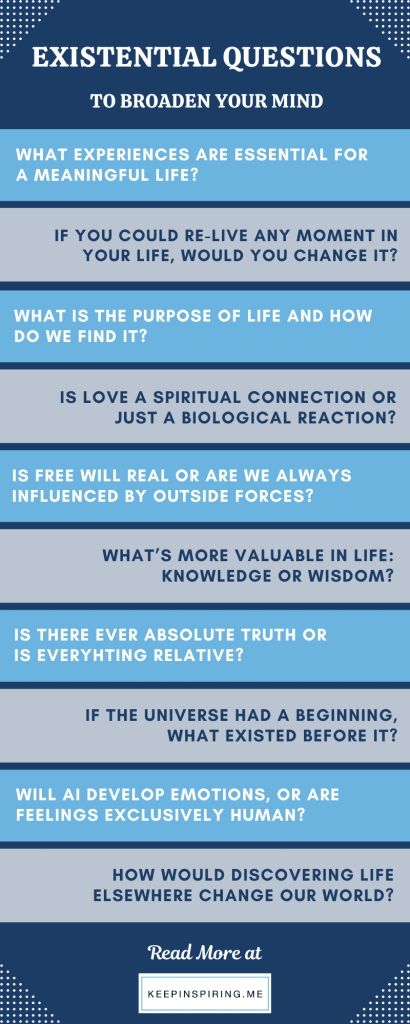 Questions on existence to broaden your mind.